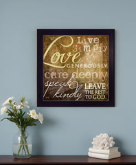 Live Simply 2 Black Framed Print Wall Art