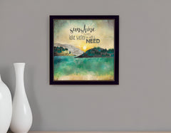 Sunshine and Lake Water 1 Black Framed Print Wall Art