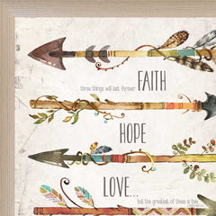 Faith Hope Love Brown Framed Print Wall Art