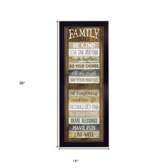 Family Rules Shutter 1 Black Framed Print Wall Art