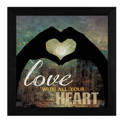 Love with all Your Heart 2 Black Framed Print Wall Art - Homeroots