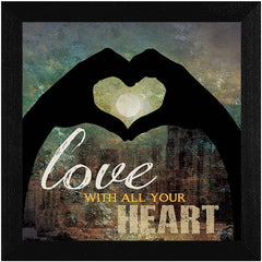 Love with all Your Heart 2 Black Framed Print Wall Art - Homeroots