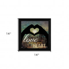 Love with all Your Heart 2 Black Framed Print Wall Art - Homeroots