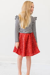 Red Sequin Twirl Skort