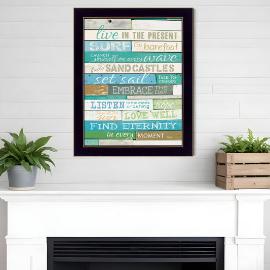 Live in the Present 6 Black Framed Print Wall Art