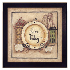 Live Today 1 Black Framed Print Wall Art