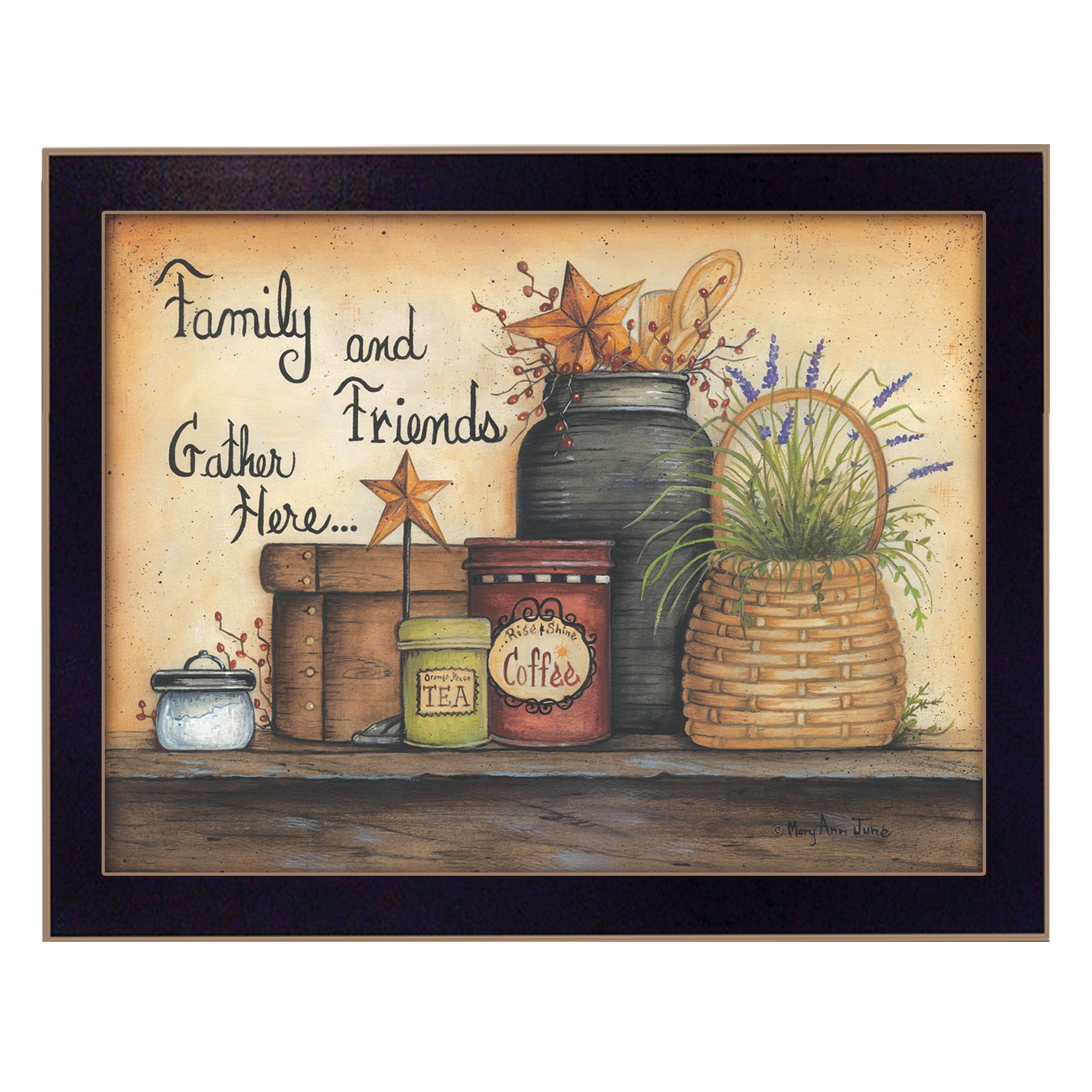 Family and Friends 1 Black Framed Print Wall Art