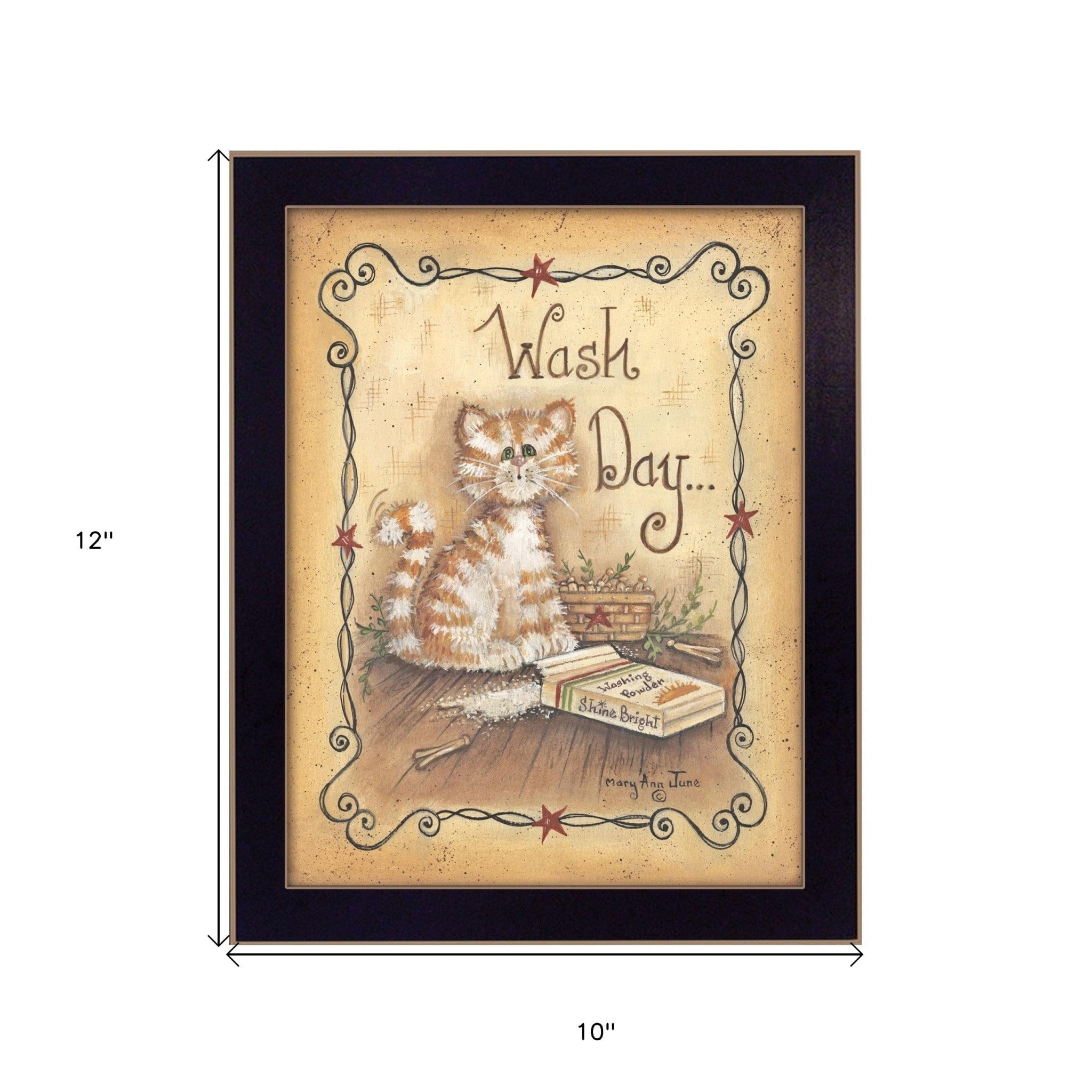 Wash Day 1 Black Framed Print Laundry Wall Art