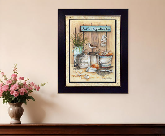 Another Day in Paradise 2 Black Framed Print Wall Art