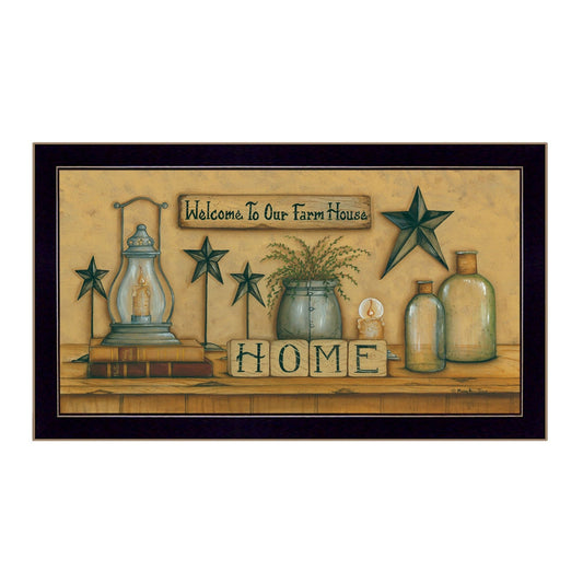 Welcome to Our Farm House Black Framed Print Wall Art