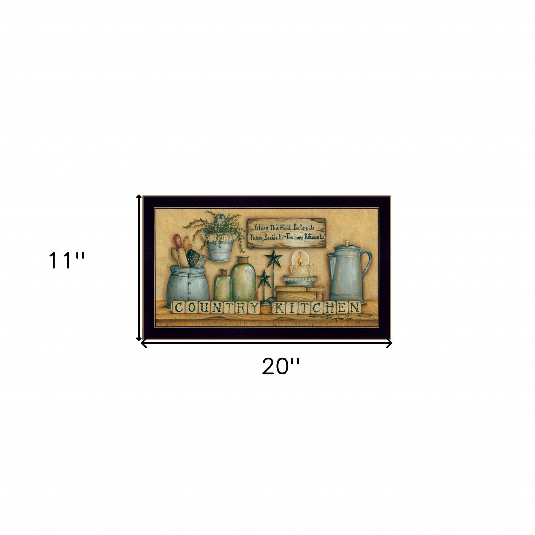 Country Kitchen 2 Black Framed Print Kitchen Wall Art