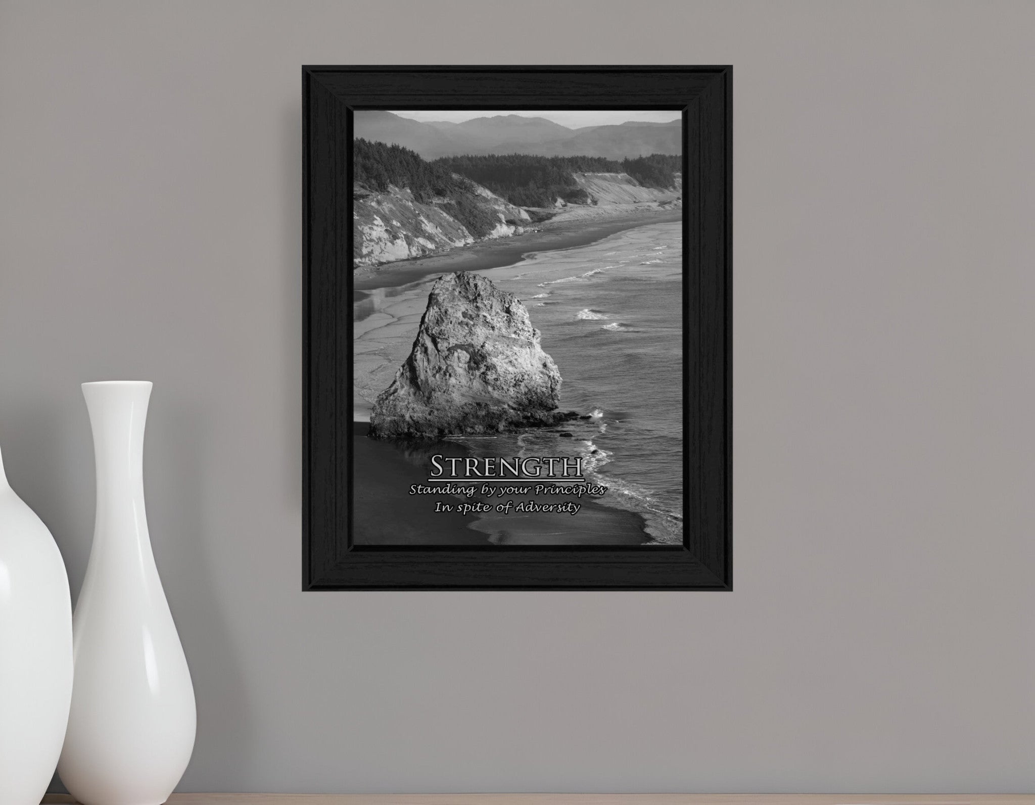 Strength 6 Black Framed Print Wall Art