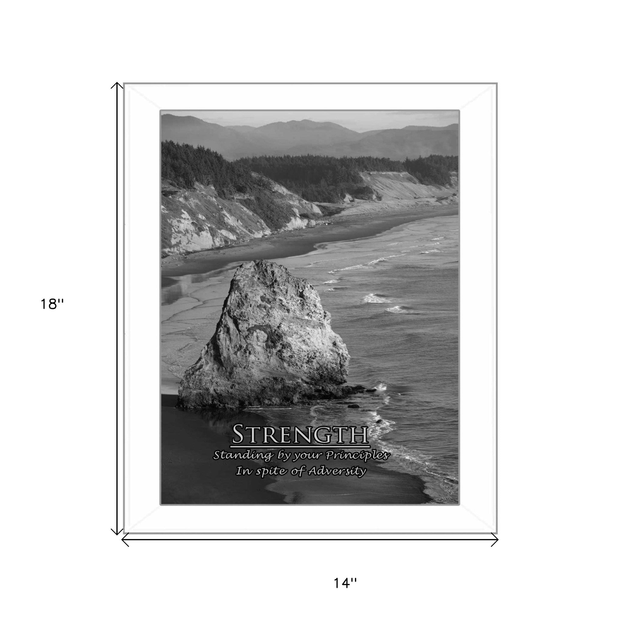 Strength 7 White Framed Print Wall Art