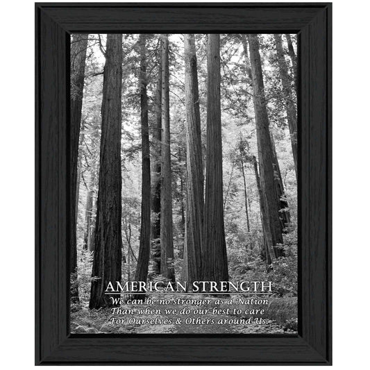 American Strength 5 Black Framed Print Wall Art - Homeroots