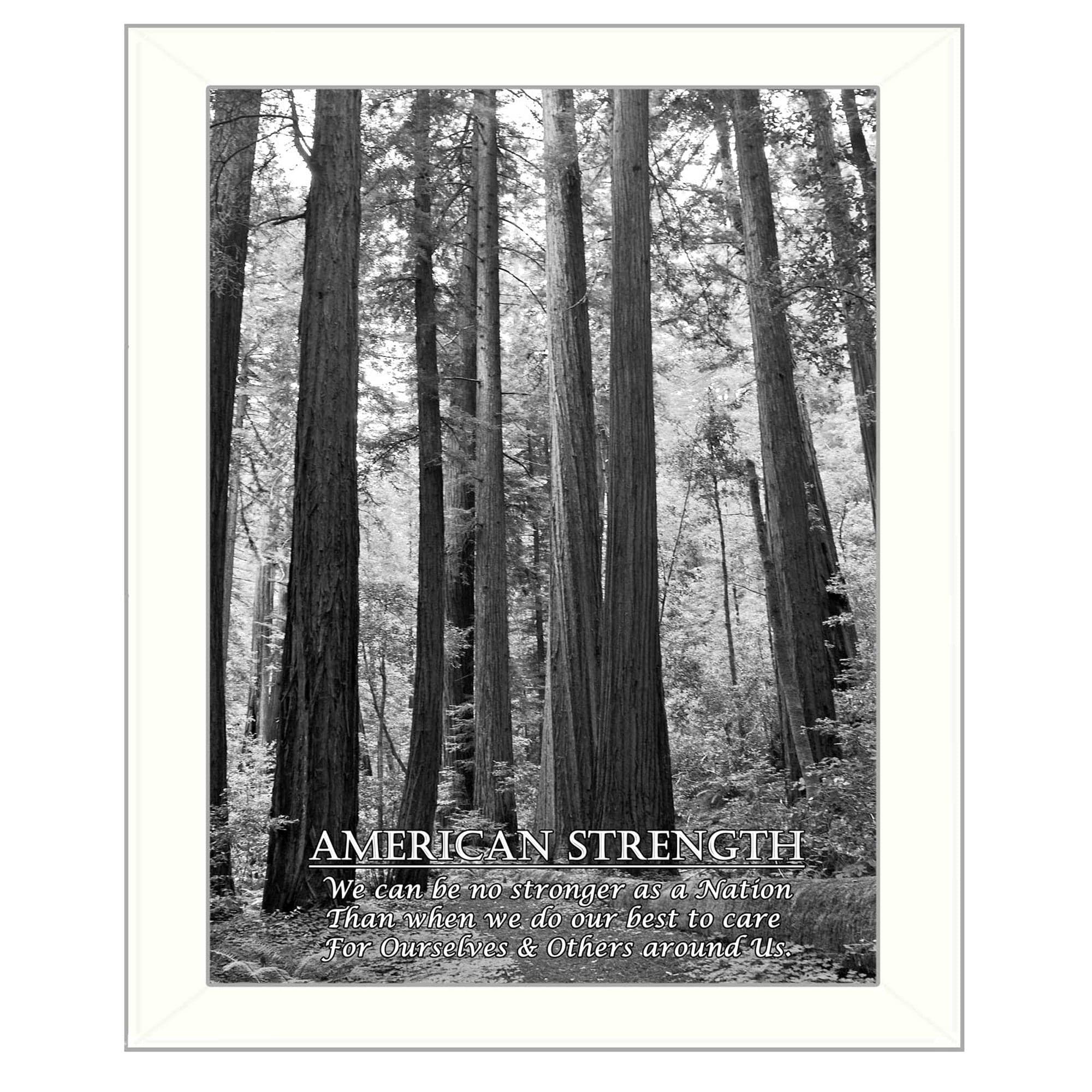 American Strength 6 White Framed Print Wall Art - Homeroots