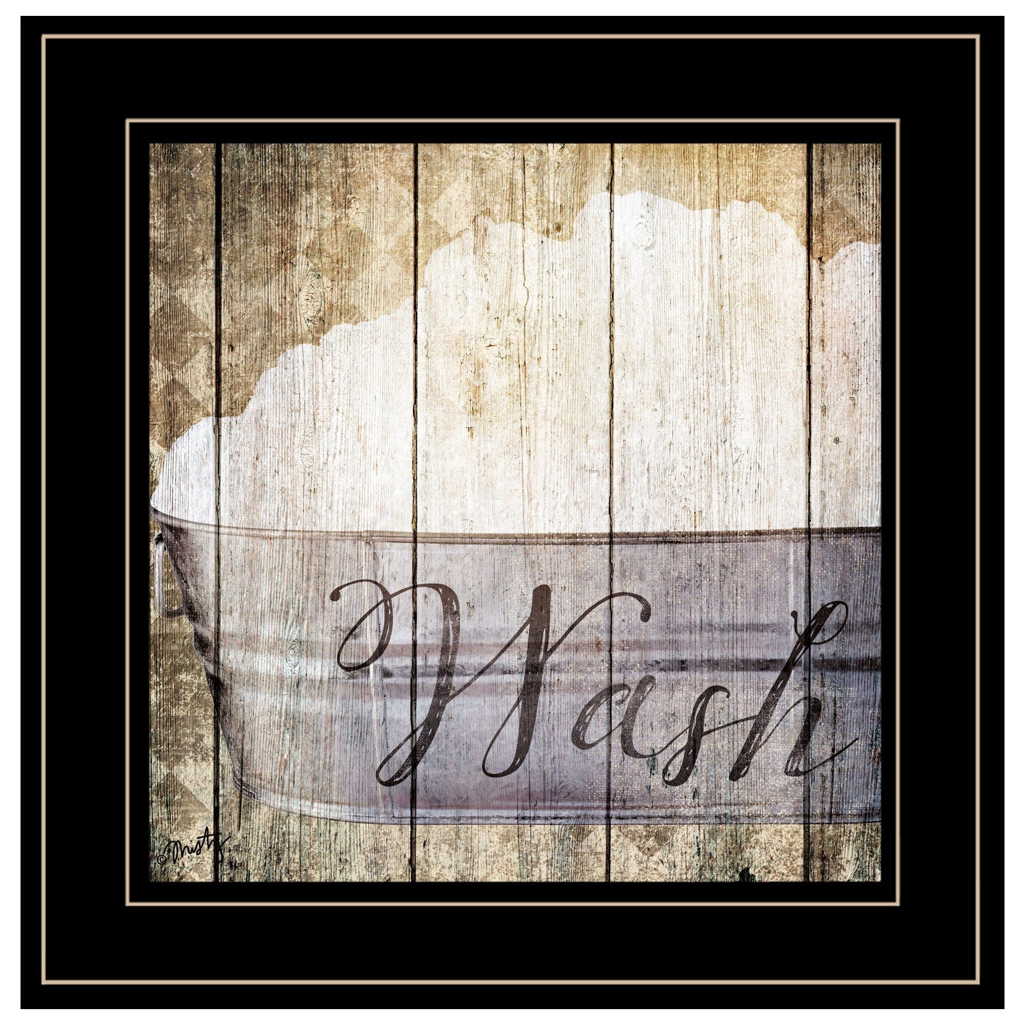 Wash 2 Black Framed Print Bathroom Wall Art