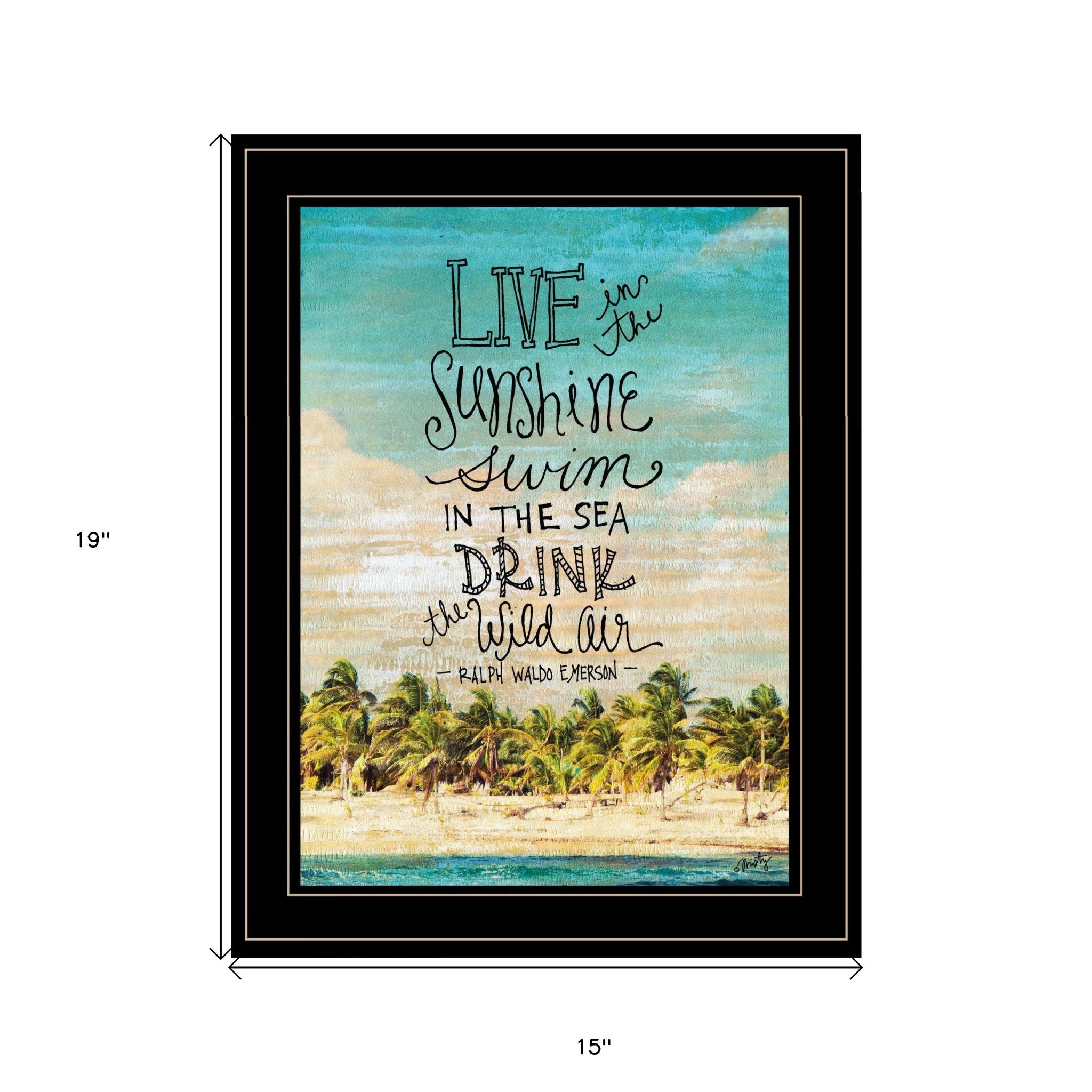 Live in the Sunshine 3 Black Framed Print Wall Art