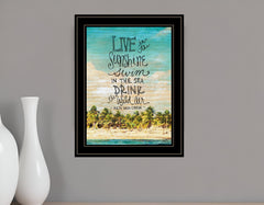 Live in the Sunshine 3 Black Framed Print Wall Art