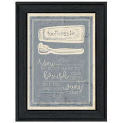 Brush Teeth 3 Black Framed Print Wall Art