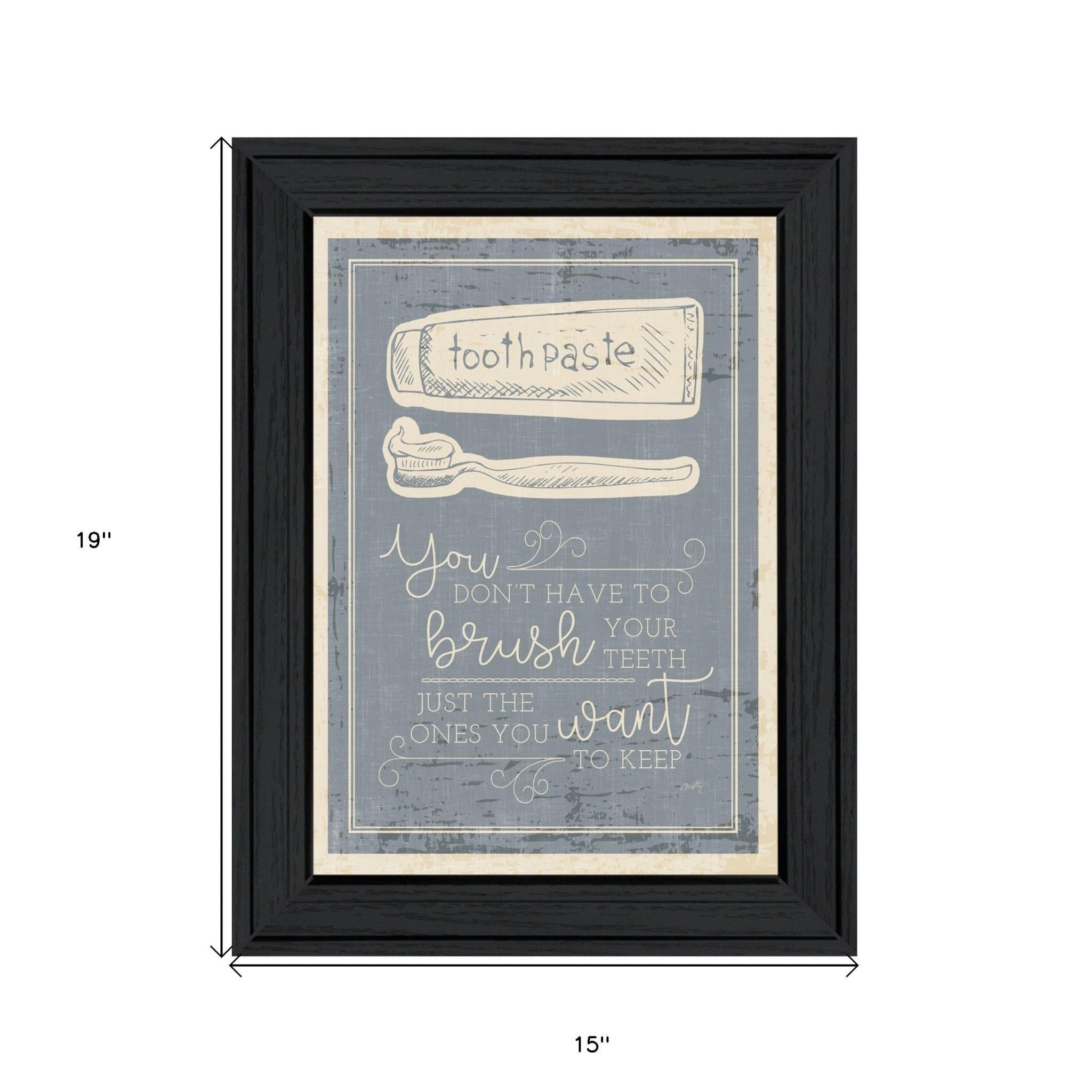 Brush Teeth 3 Black Framed Print Wall Art - Homeroots