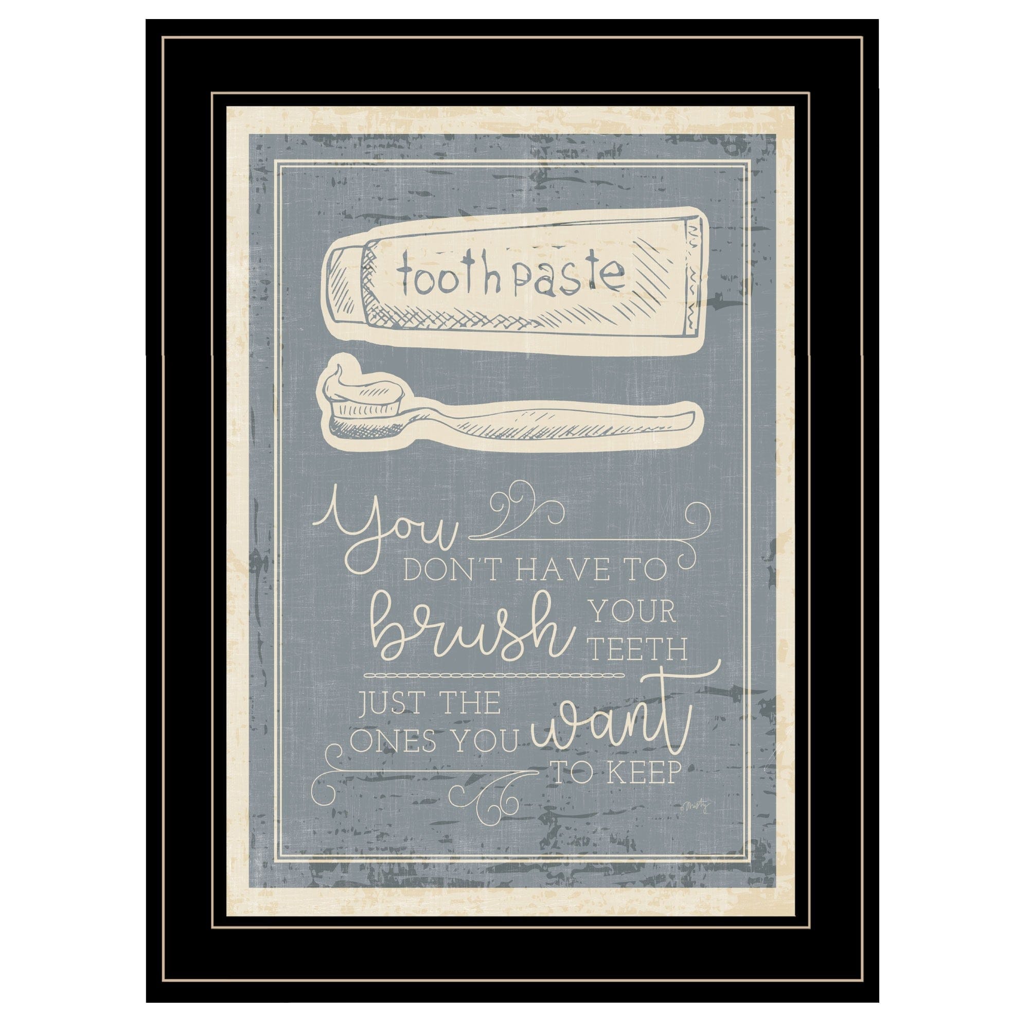 Brush Teeth 4 Black Framed Print Wall Art - Homeroots