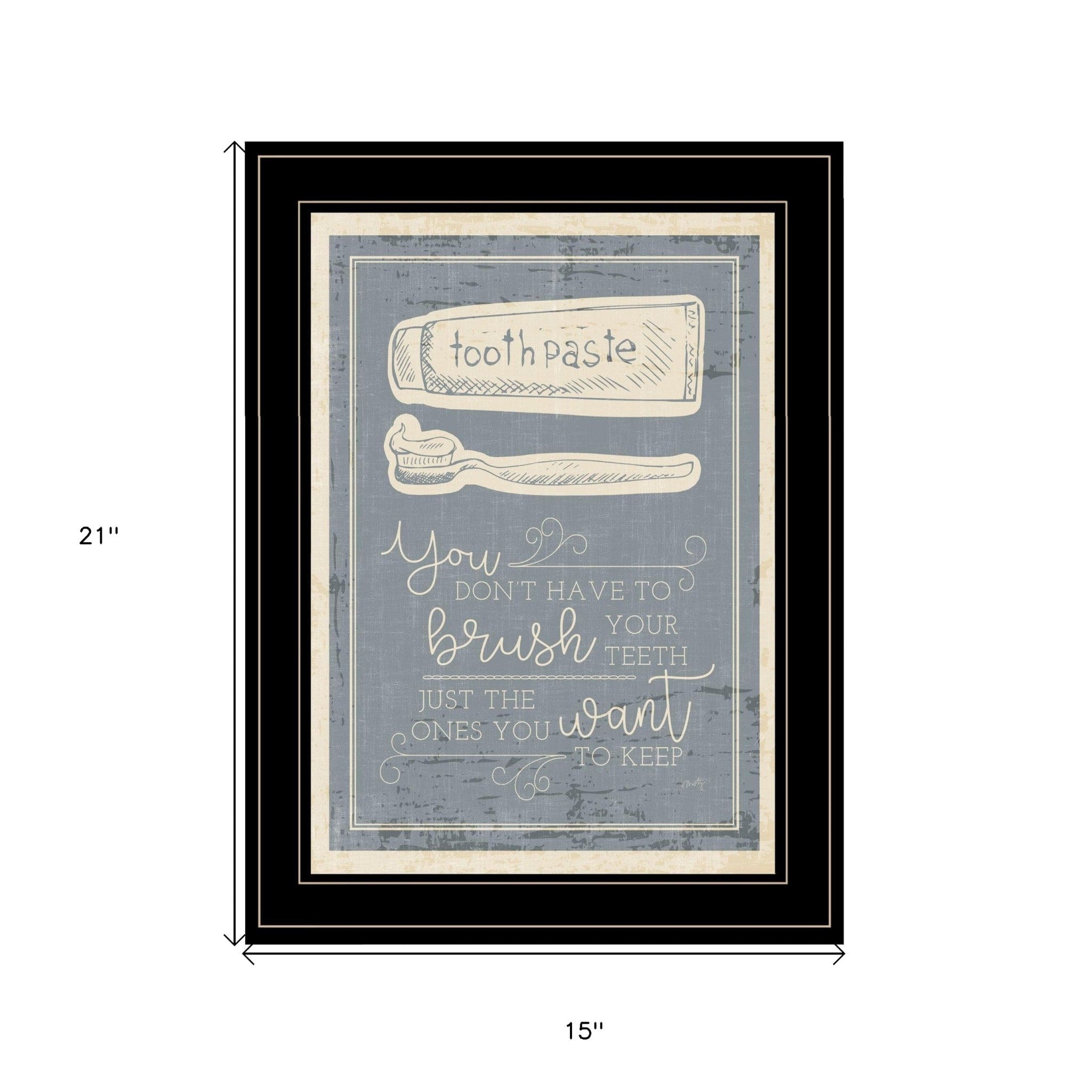 Brush Teeth 4 Black Framed Print Wall Art - Homeroots