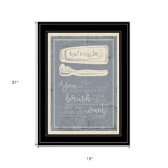 Brush Teeth 4 Black Framed Print Wall Art - Homeroots