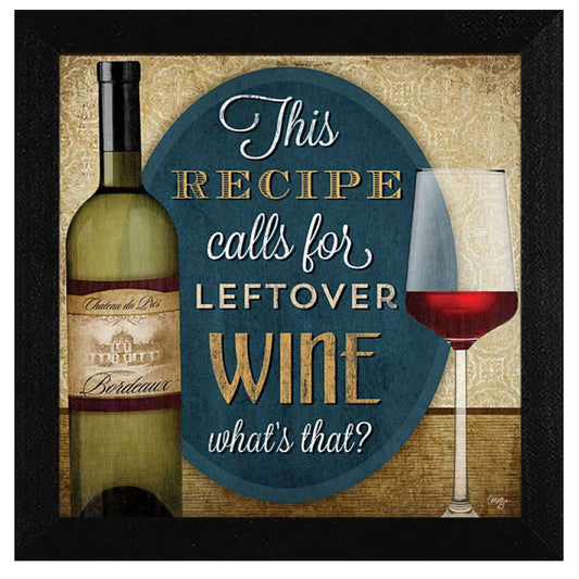 Leftover Wine Black Framed Print Wall Art - Homeroots