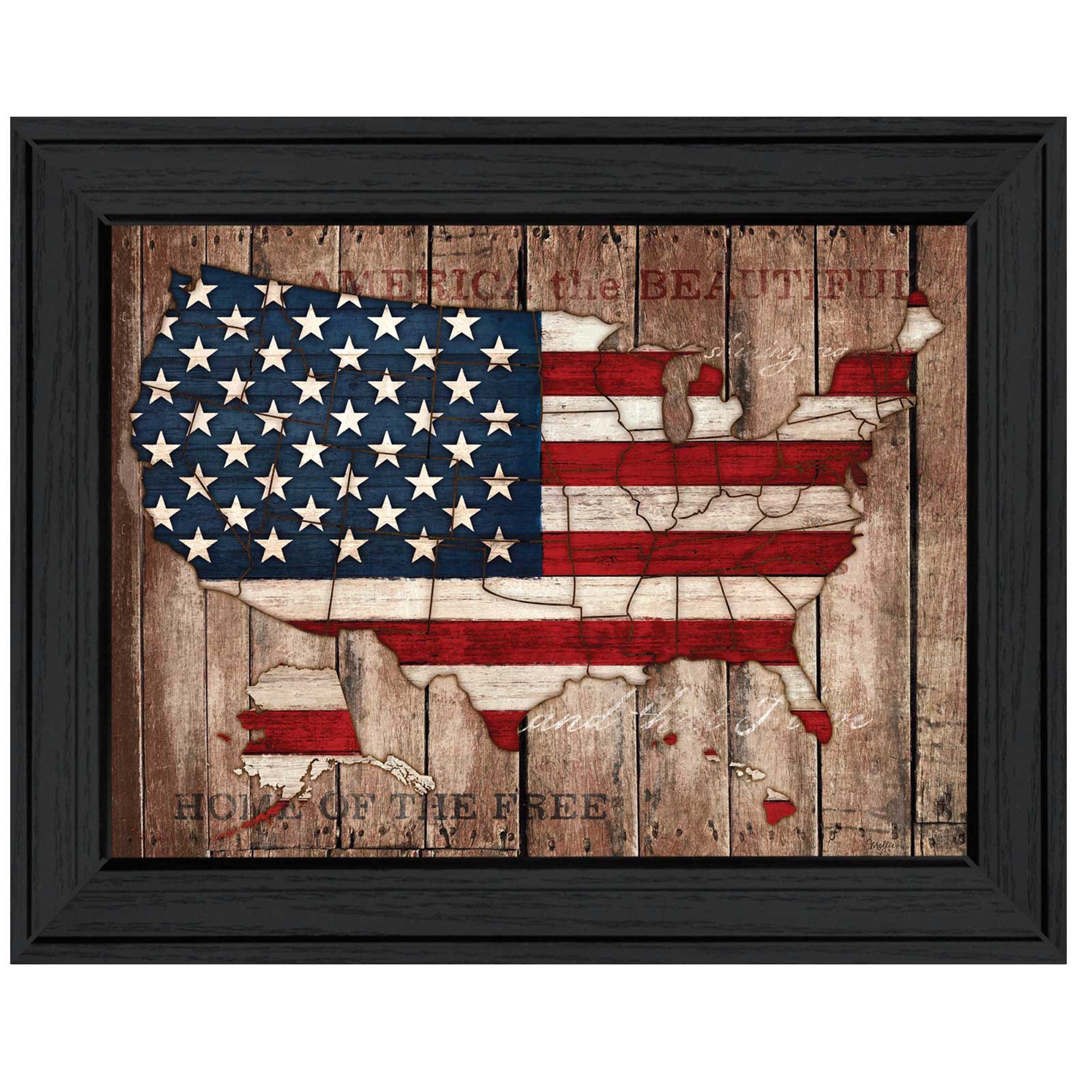 America The Beautiful Black Framed Print Wall Art