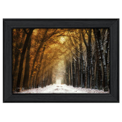 Autumn to Winter Black Framed Print Wall Art