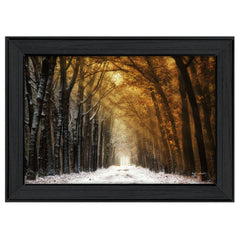 Autumn to Winter Black Framed Print Wall Art