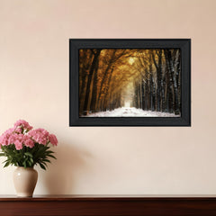 Autumn to Winter Black Framed Print Wall Art