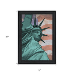 Lady Liberty Black Framed Print Wall Art