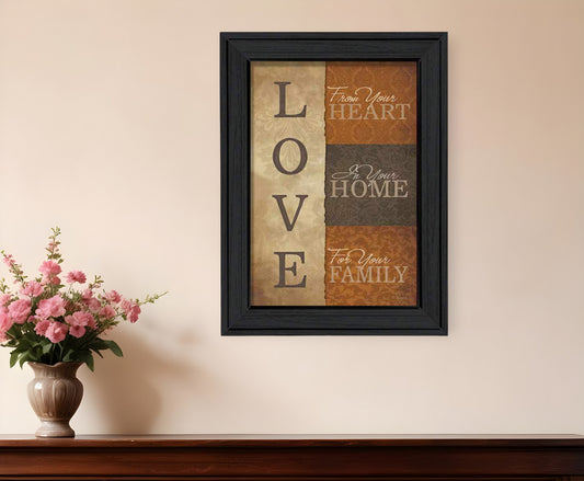 Love 3 Black Framed Print Wall Art