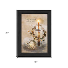 Make A Wish Black Framed Print Wall Art - Homeroots