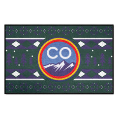 Colorado Rockies Holiday Sweater Starter Mat Accent Rug - 19in. x 30in. - Colorado Rockies