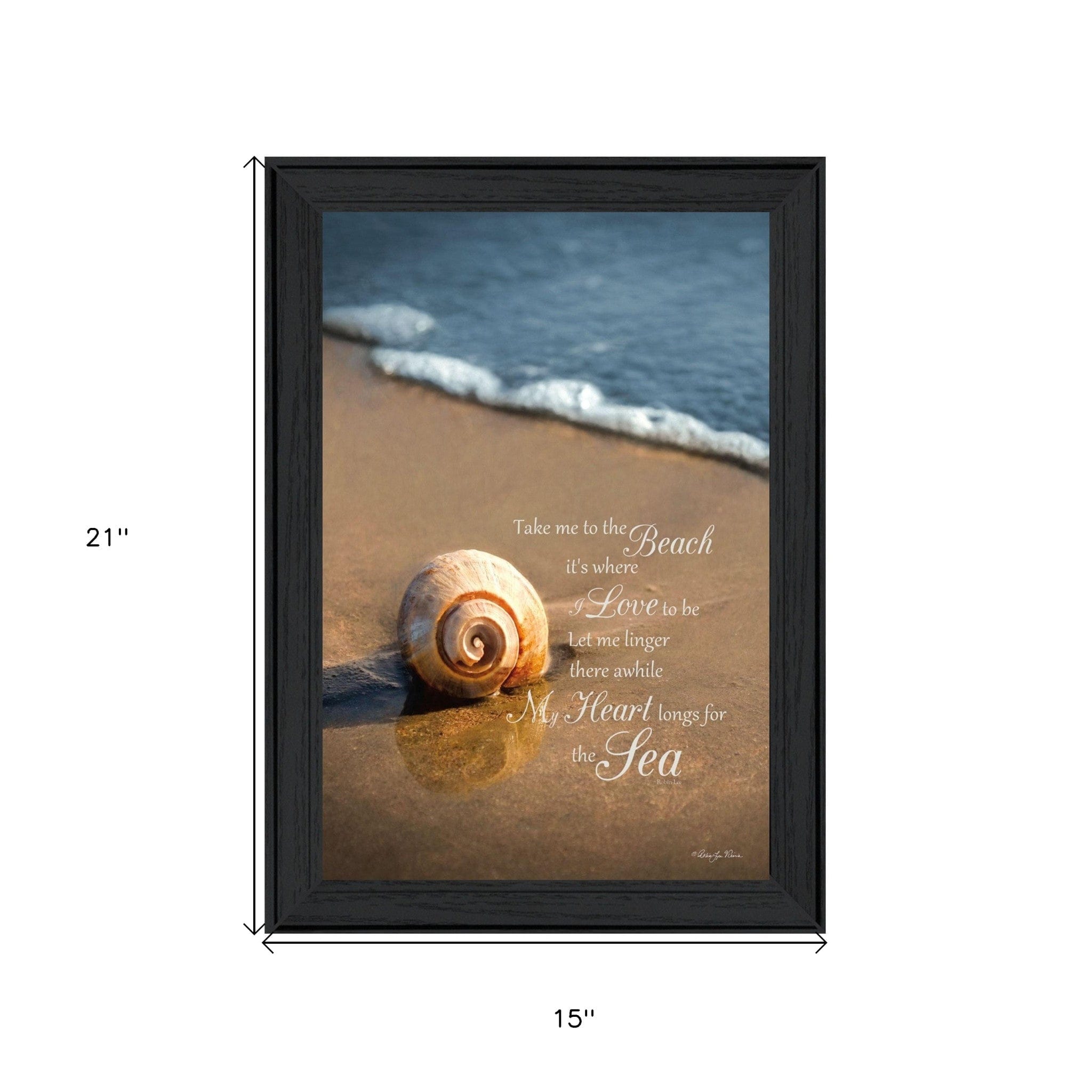 Take Me to the Beach Black Framed Print Wall Art - Homeroots