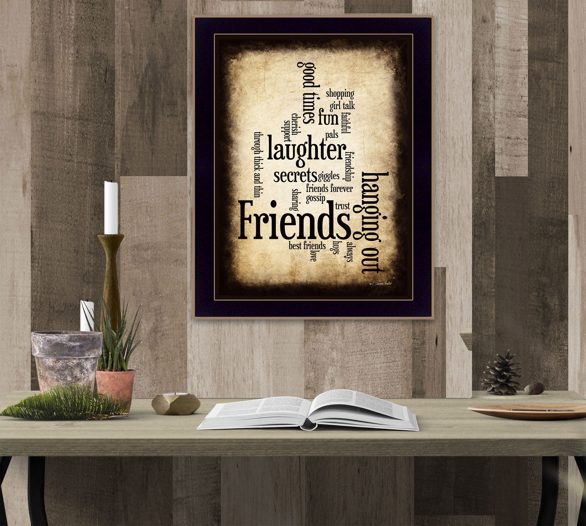 Friends 4 Black Framed Print Wall Art