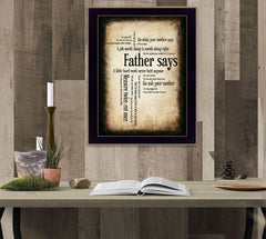 Father Says 2 Black Framed Print Wall Art