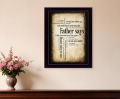 Father Says 2 Black Framed Print Wall Art