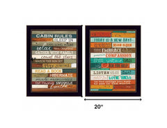 Set Of Two Wood Plank Black Framed Print Wall Art