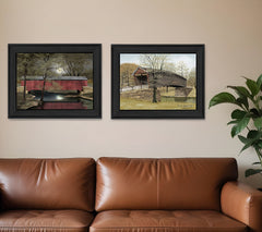 Set Of Two Bridges Black Framed Print Wall Art