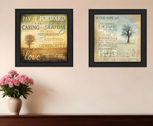 Set Of Two Meaning 2 Black Framed Print Wall Art