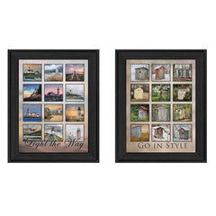 Set Of Two Light Your Way Black Framed Print Wall Art - Homeroots