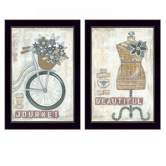 Set Of Two Beautiful Journey Black Framed Print Wall Art