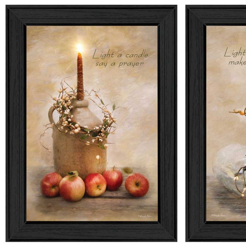 Set Of Two Love Farmhouse Black Framed Print Wall Art