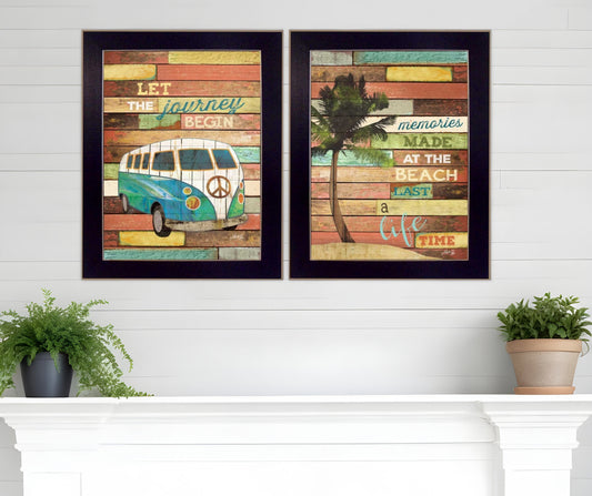 Set Of Two Journey Black Framed Print Wall Art