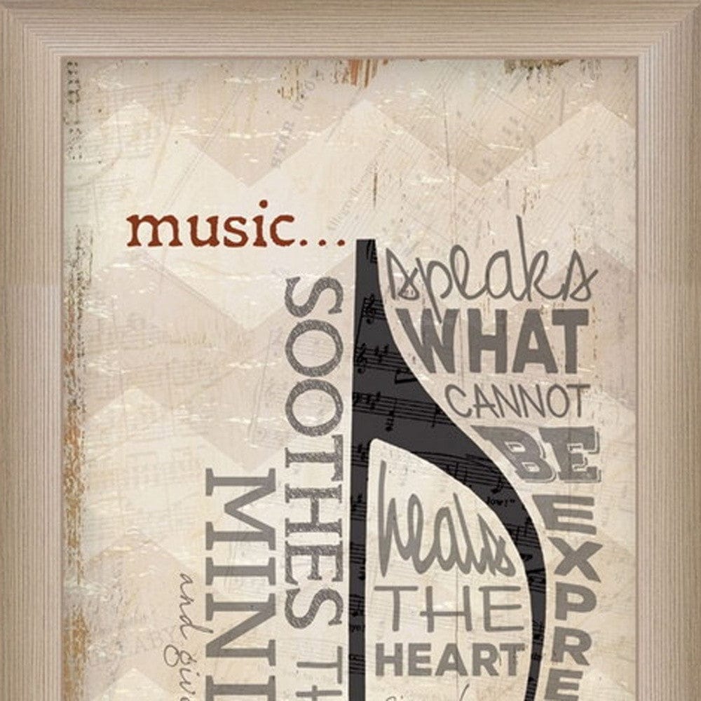 Set Of Two Musical NotesBrown Framed Print Wall Art - Homeroots