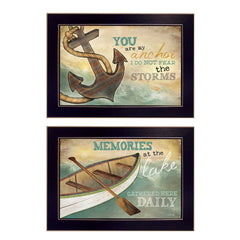 Set Of Two Memories at the Lake Black Framed Print Wall Art