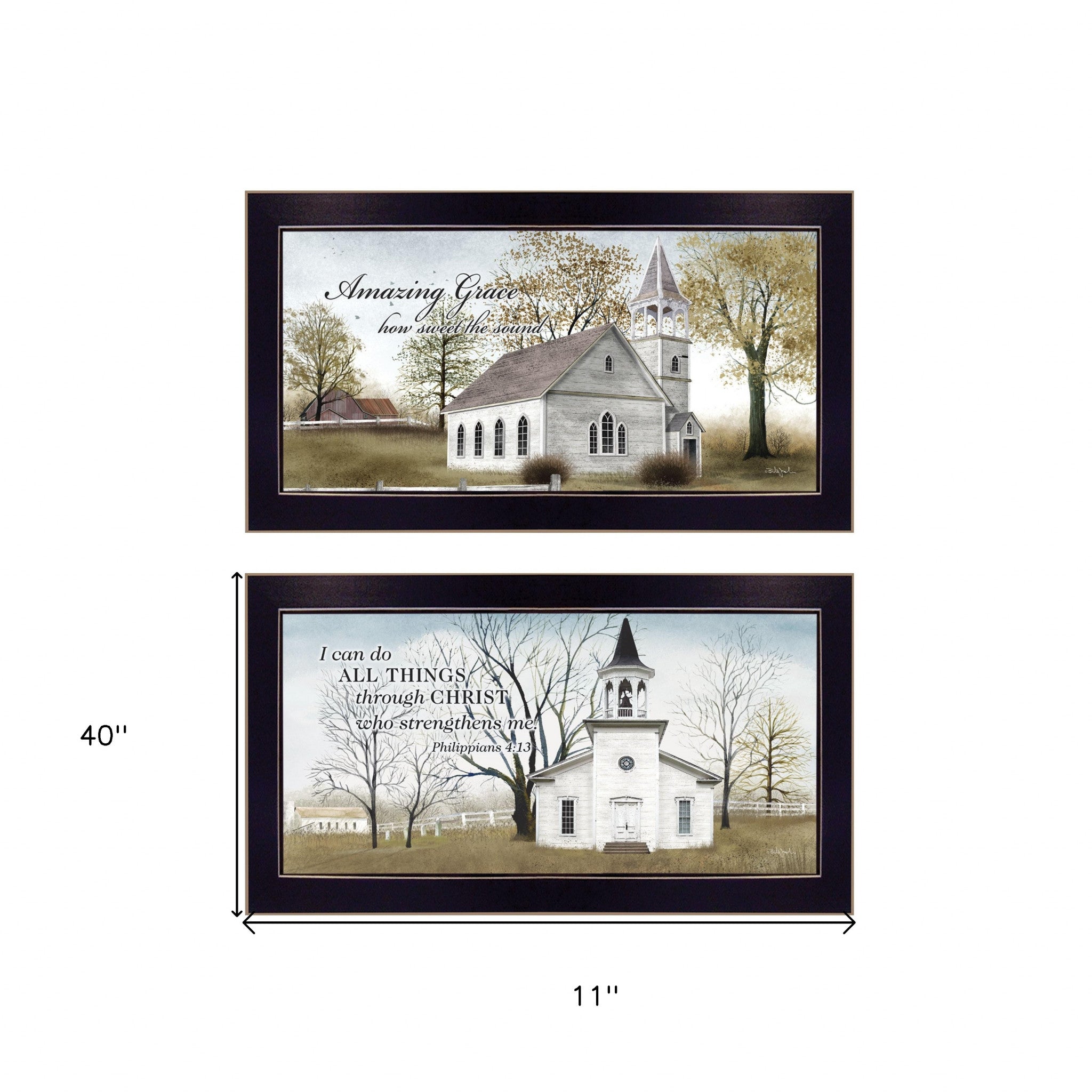 Set Of Two Amazing Grace 1 Black Framed Print Wall Art